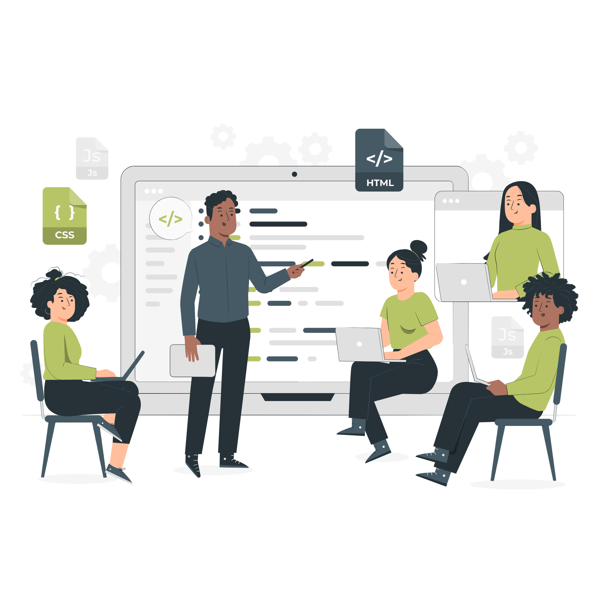 Équipe collaborant sur un projet de web design